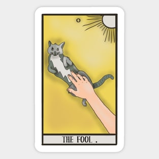 The Fool Tarot Card - Cat Edition Sticker